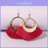 Long Ethnic Artistic Tassel Earrings Alloy Pendant Women Jewelry For Travel