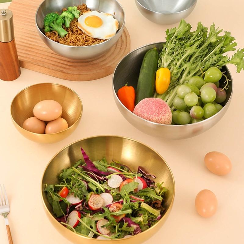 Stainless Steel Meal Prepping Bowl Easy To Clean Serving Bowls Reusable Salad Bowl Practical Mixing Bowl for Salad