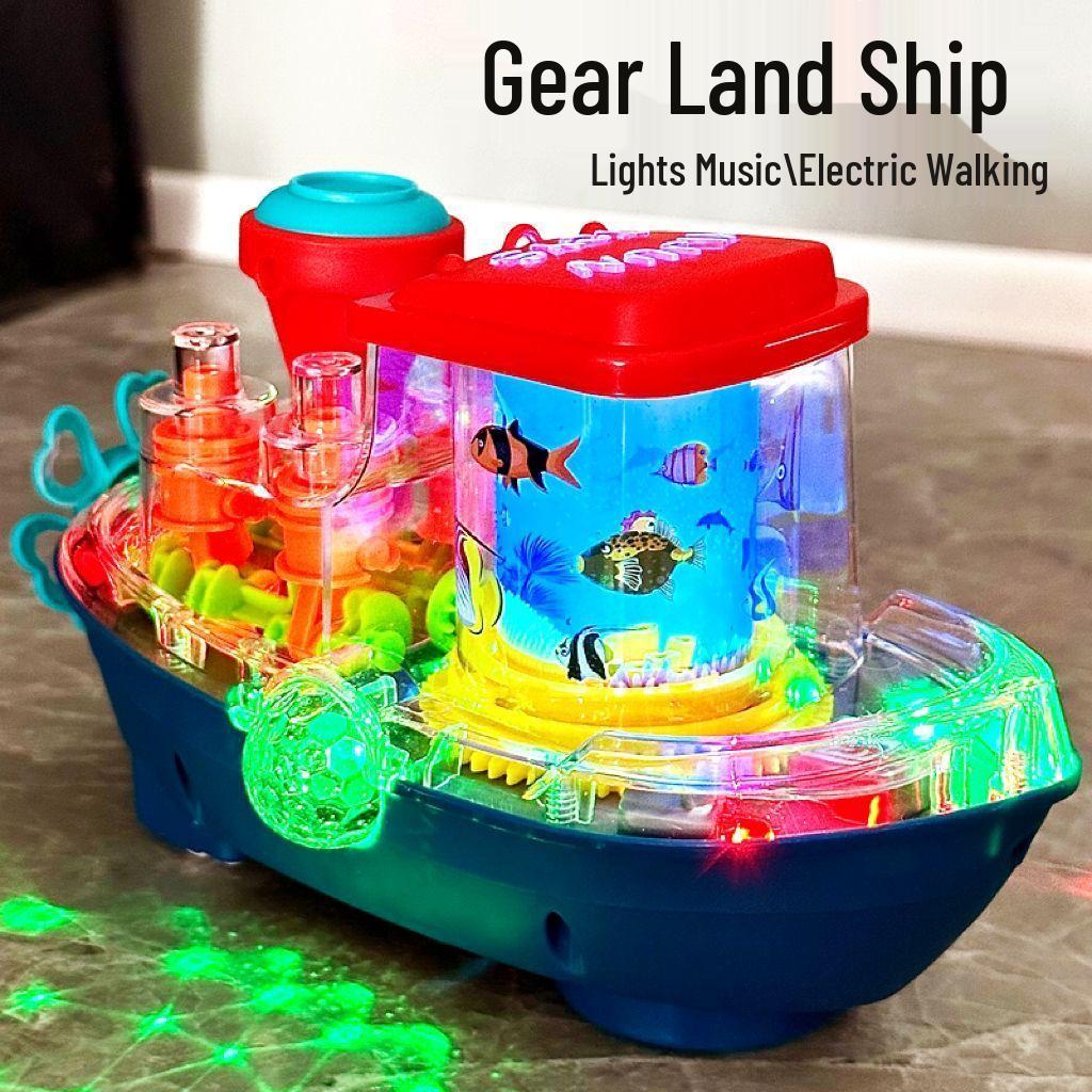Universal Transparent Electric Toy Set: Racing Car, Train & Helicopter with Lights & Music for Children's Birthday Gift
