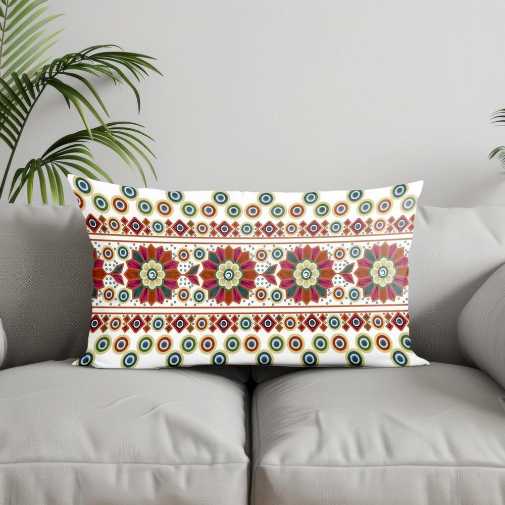 Home Decor Vibrant Geometric Pattern Pillows Suitable For Sofa Bedroom Car Pillow Cover Cushion Rectangular Back Cushion