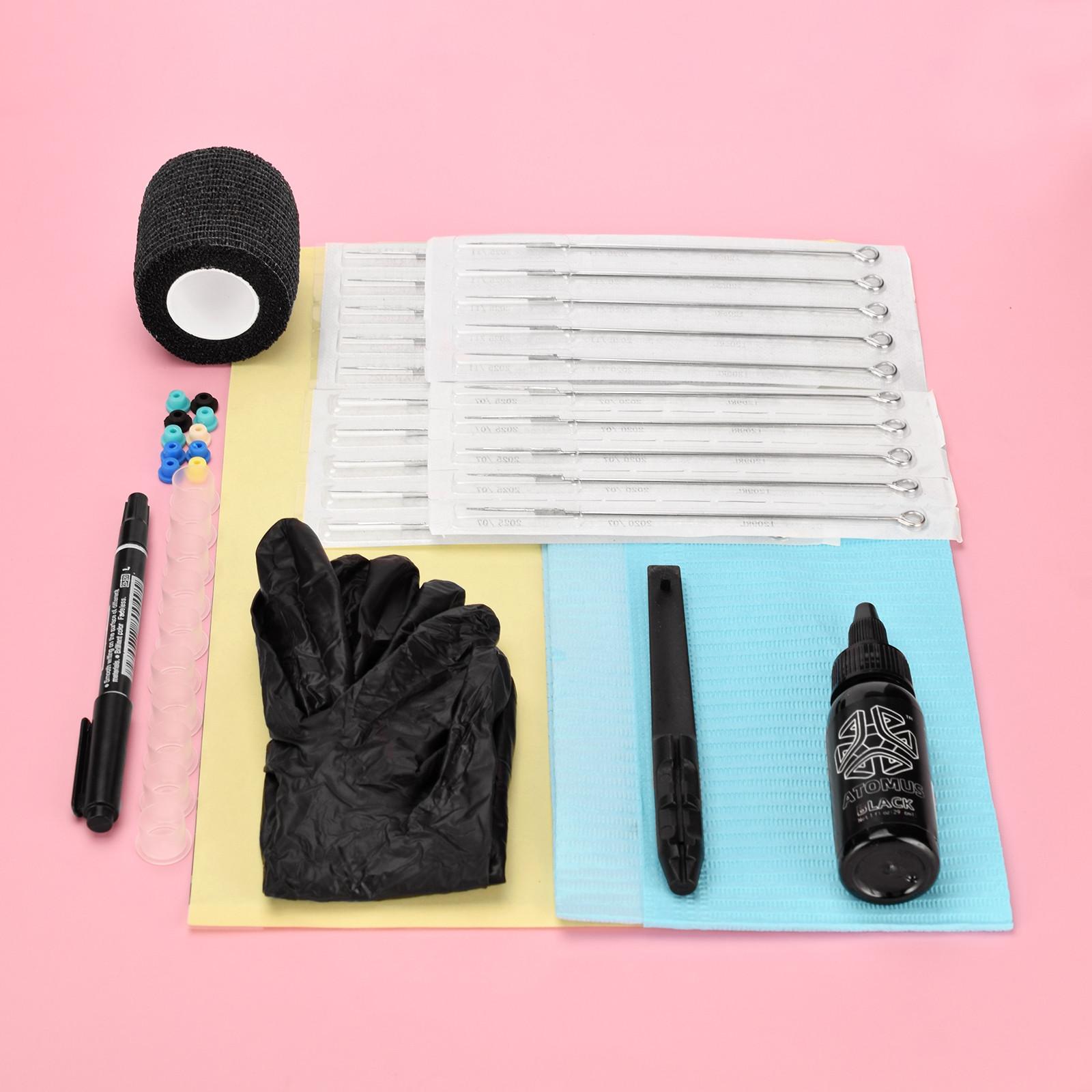 

Atomus Manual Tattoo Stick Tattoo Kit DIY Tattoo Supply Tattoo Ink & Cups Grommets Needles Set for Tattoo Artists різнокольоровий