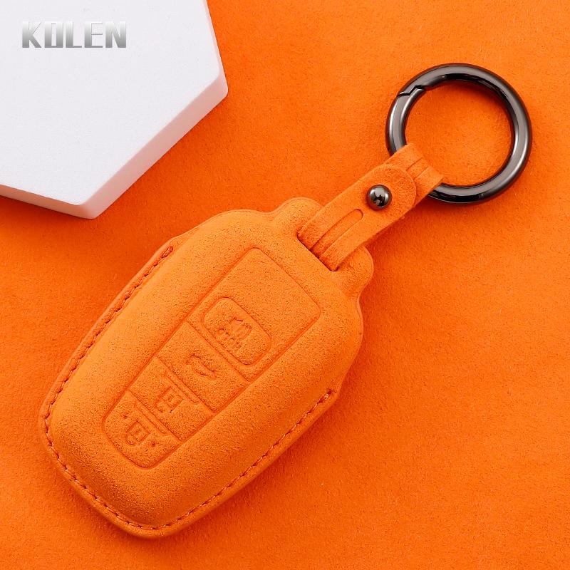 Leather Car Remote Key Case Cover Shell For Toyota Prius Camry Corolla Chr C-Hr Rav4 Land Cruiser Prado Key Protective Keychain