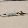 Refined Hand-Woven Hetian Jade Adjustable Necklace with Purely Handmade Cord