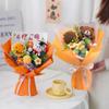 Crochet Flowers Bouquet Eternal Flower Wedding Gift for Guests Woven Sunflower Christmas Bouquet Cadeau Mariage Pour Invites