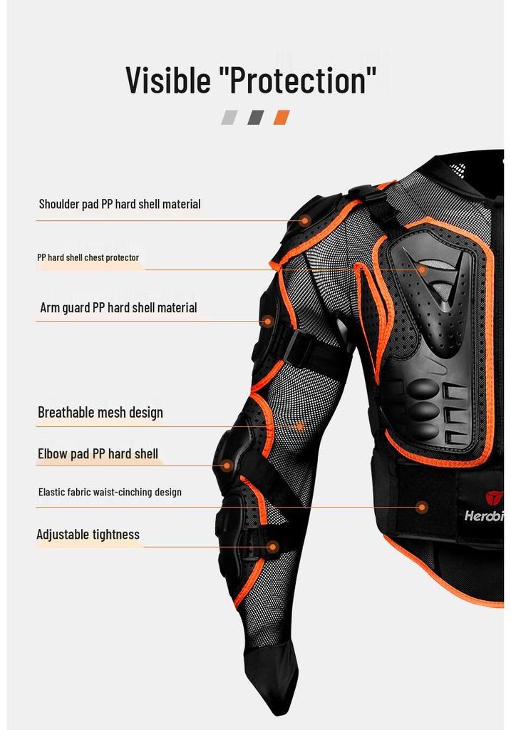 Equipo de Protección para Motocicleta: Traje de Armadura Todoterreno Anticaídas/Anticolisión para Carreras y Seguridad