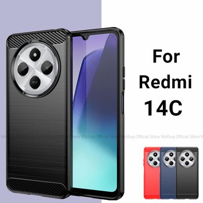 Für Xiaomi Redmi 14C Hülle Xiaomi Redmi 14C Hülle Funda Gebürstete TPU Gummi Handyhülle Stoßfeste Schutzhülle Xiaomi Redmi 14C