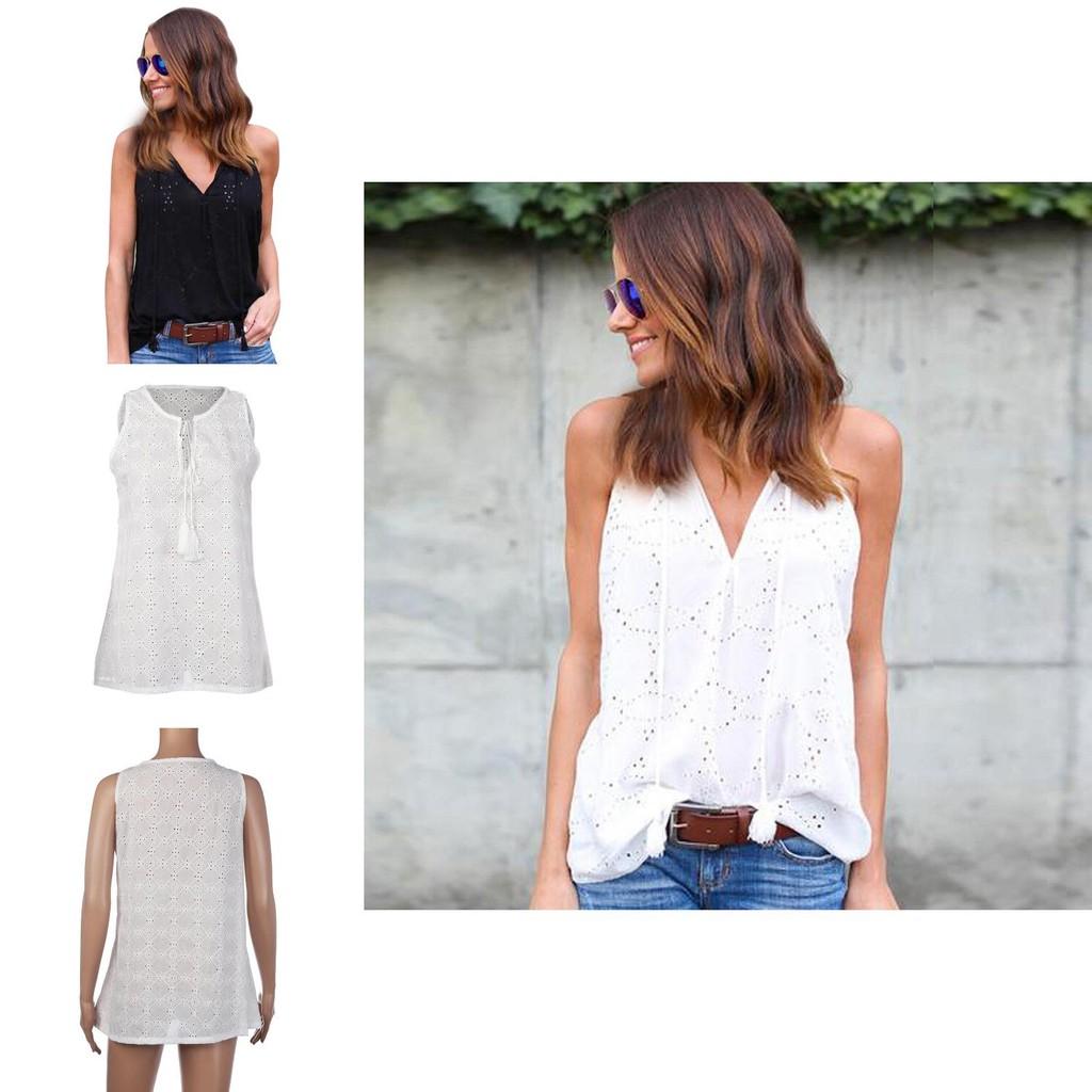 Elegant Women's Cotton Lace Top With Embroidery For Summer Casual Outfits