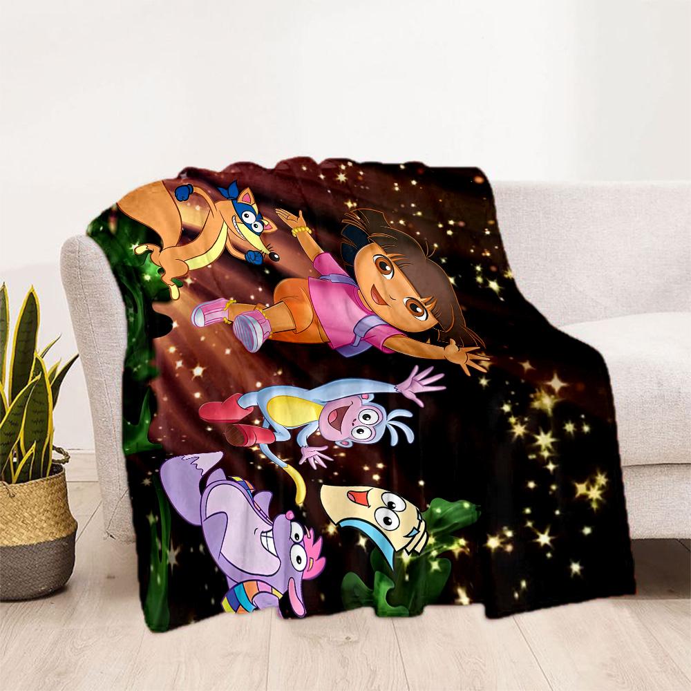 Dora Explorer Blanket Soft & Cozy Perfect for Seaside Bed Sofa All-Season Use Digital Print Birthday Christmas Gift Blanket