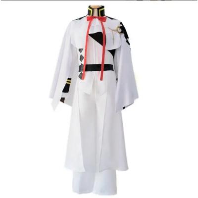 Seraph of the End Ferid Bathory Cosplay Costumes Vampire Cloak White Uniform Suits Unisex Silver Grey Wig Headwear