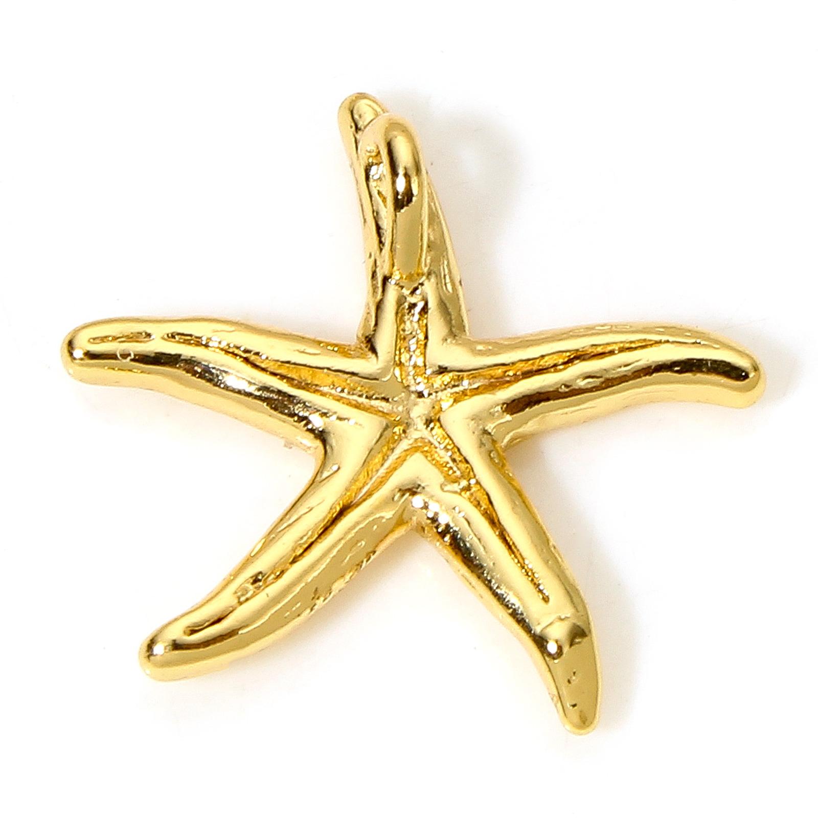 

2Piece Brass Ocean Jewelry Charms 18K Gold Color Starfish Conch Dolphin Metal Pendants For Jewelry Making Diy Necklace Supplies