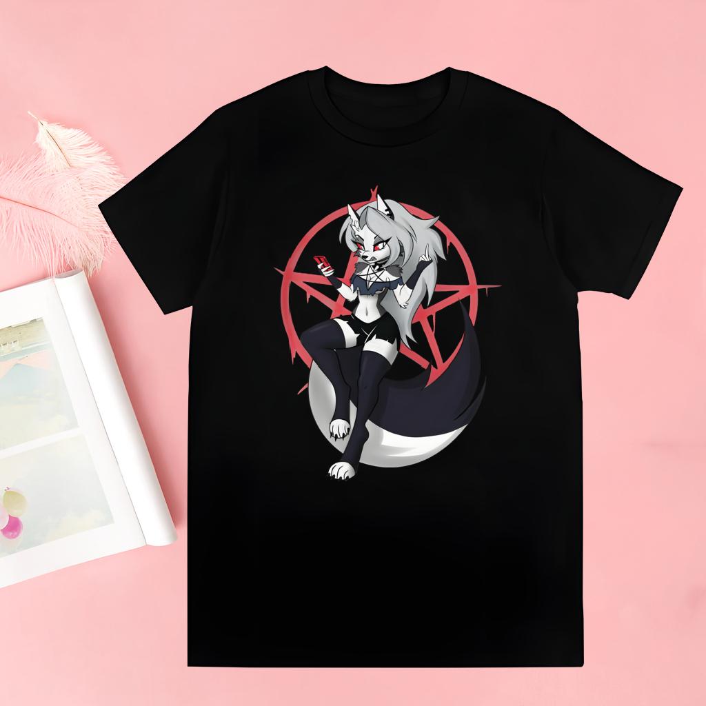 Cartoons Helluva Boss T-Shirt Men Unisex Anime Cartoon Design Men Tee Shirt Homme Summer Tops Short Sleeve Vintage Style
