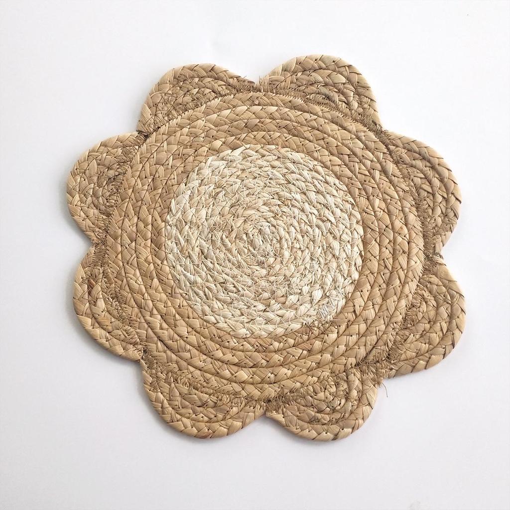 Bohemian Round Woven Straw Wall Decor for Bedroom or Dining Room