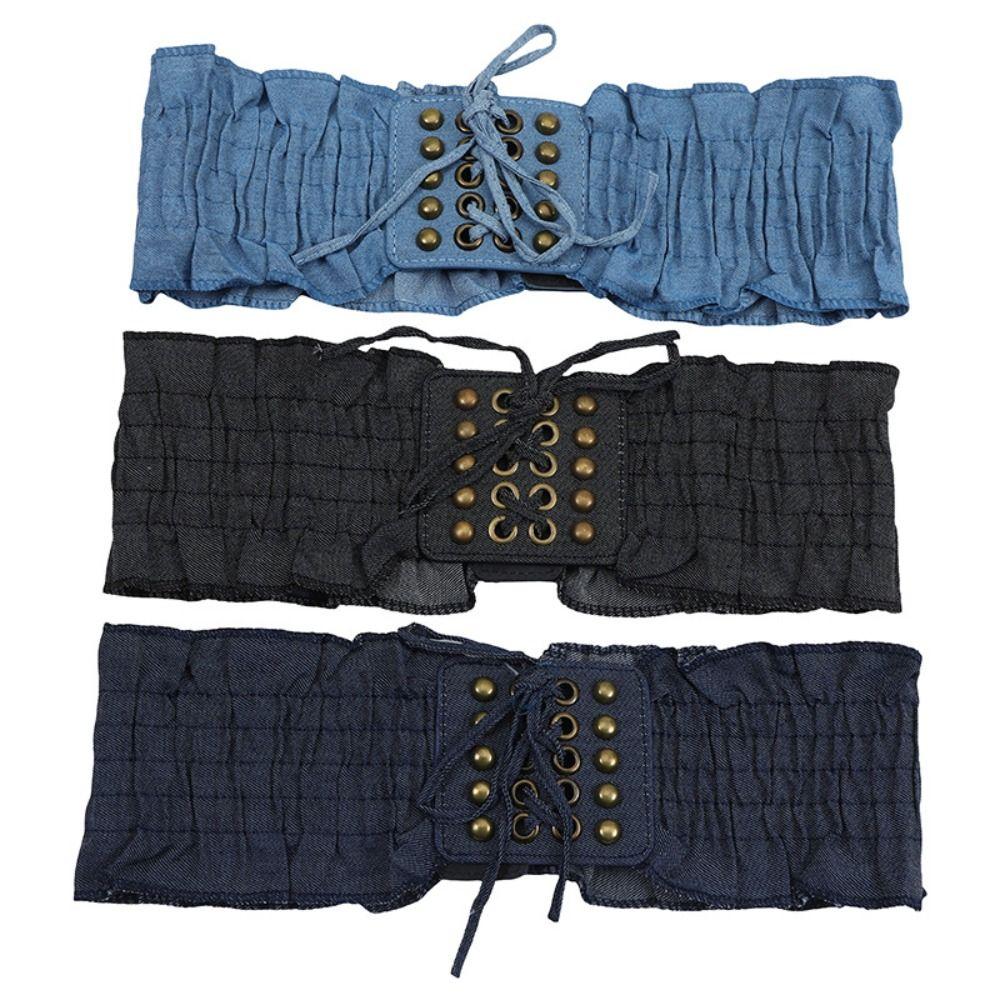 High Waist Female Waistband Lace Wide Waist Belt Slimming Denim Stretchy Cummerbunds Female