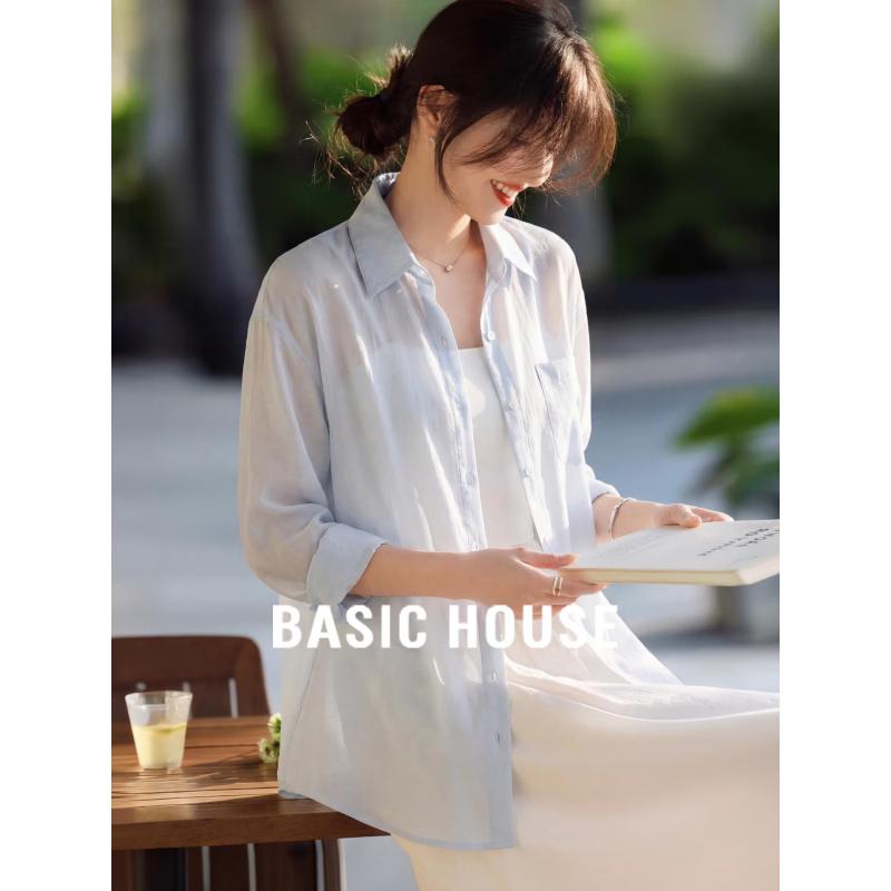 Basic House Women s Tencel Blend Long Sleeve Sun Protection Shirt M