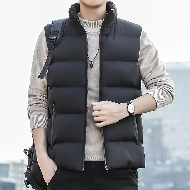 

Men s Slim Lightweight Vest - Autumn/Winter 2026 Imitation Down Waistcoat 5XL чорний