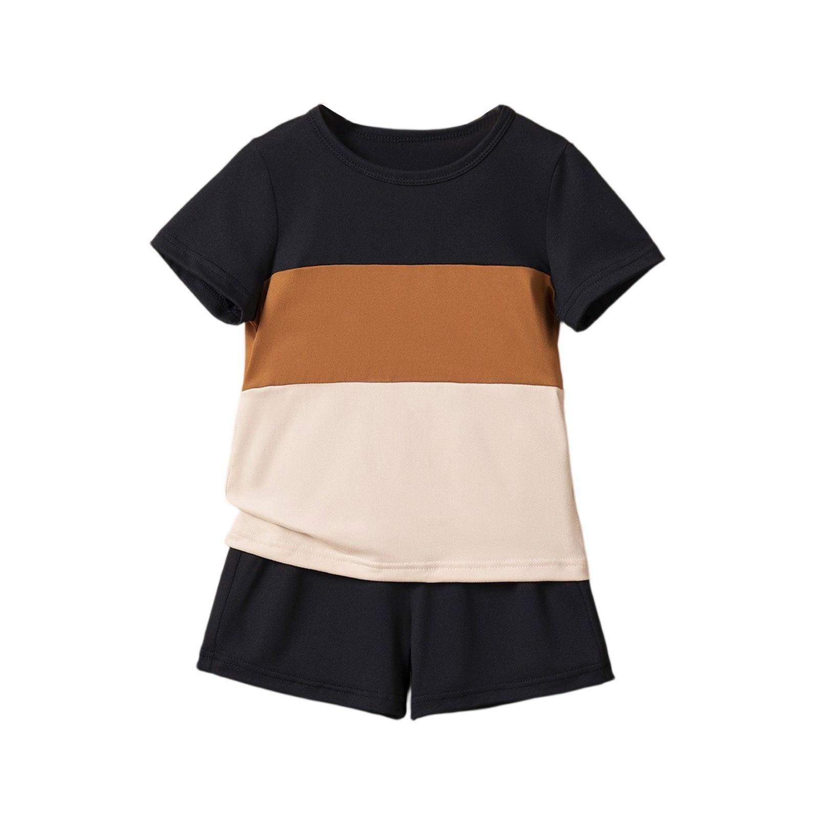 

Girls Color Block Set - Striped Sleeveless Outfit 100