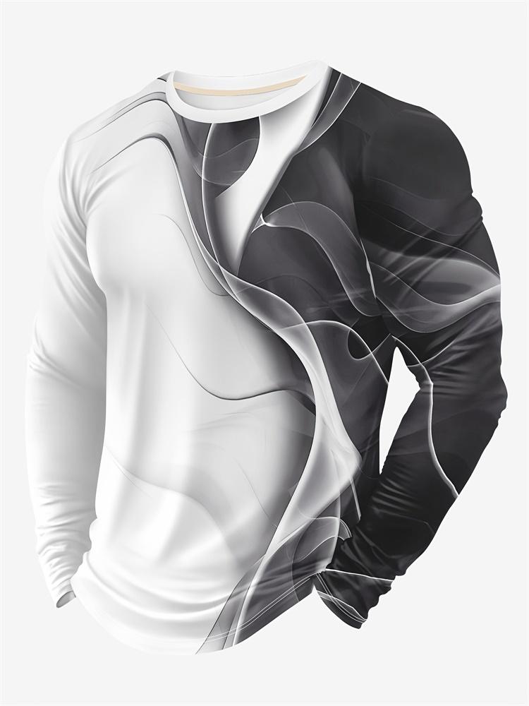 Kraftvoller Löwe 3D-gedrucktes trendiges und modisches langärmeliges Herren-T-Shirt urbaner Street-Style trendiges und modisches Herren-Oberteil lässig