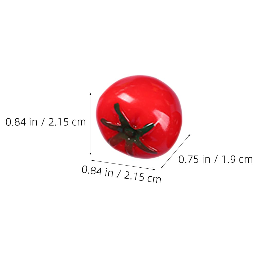 ORFOFE 12-teiliges Miniatur-Tomatenmodell, 0,85 Zoll künstliche Tomatendekoration, Simulationsfrucht, Puppenhaus-Anhänger, Kleine Artikel-Ausstellung