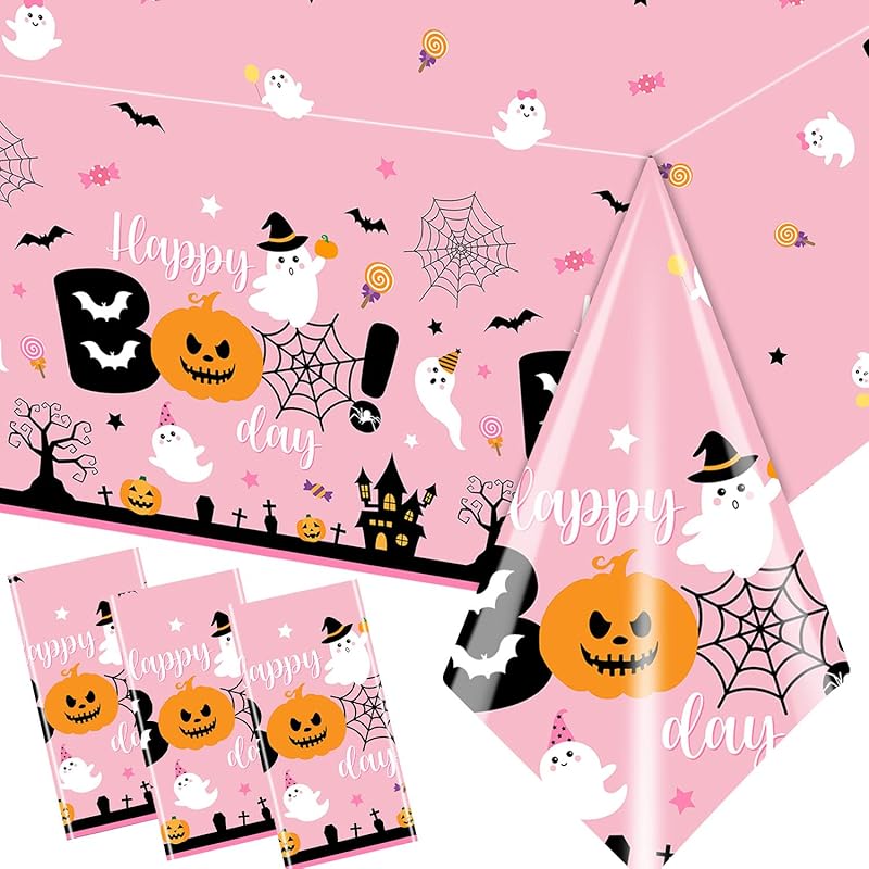 Gender Reveal Party Supplies - 3Pack Gender Reveal Tablecloth Team Boy or Girl Plastic Rectangle Table Cloth Pink Blue Baby Shower Table Decoration Halloween