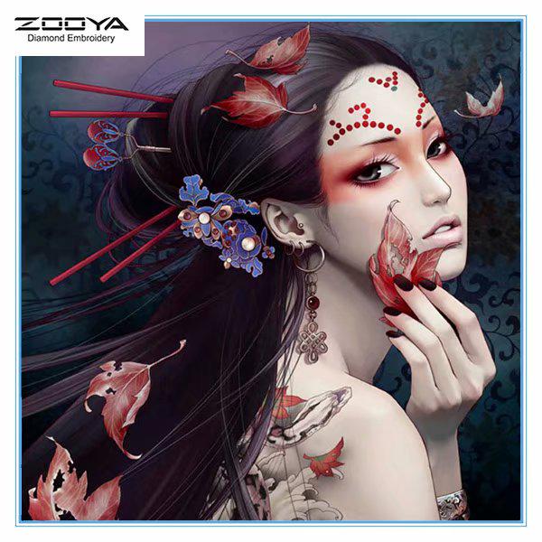 

ЗООЯ DIY 3D круглая алмазная картина женщина вышивка крестиком домашний декор