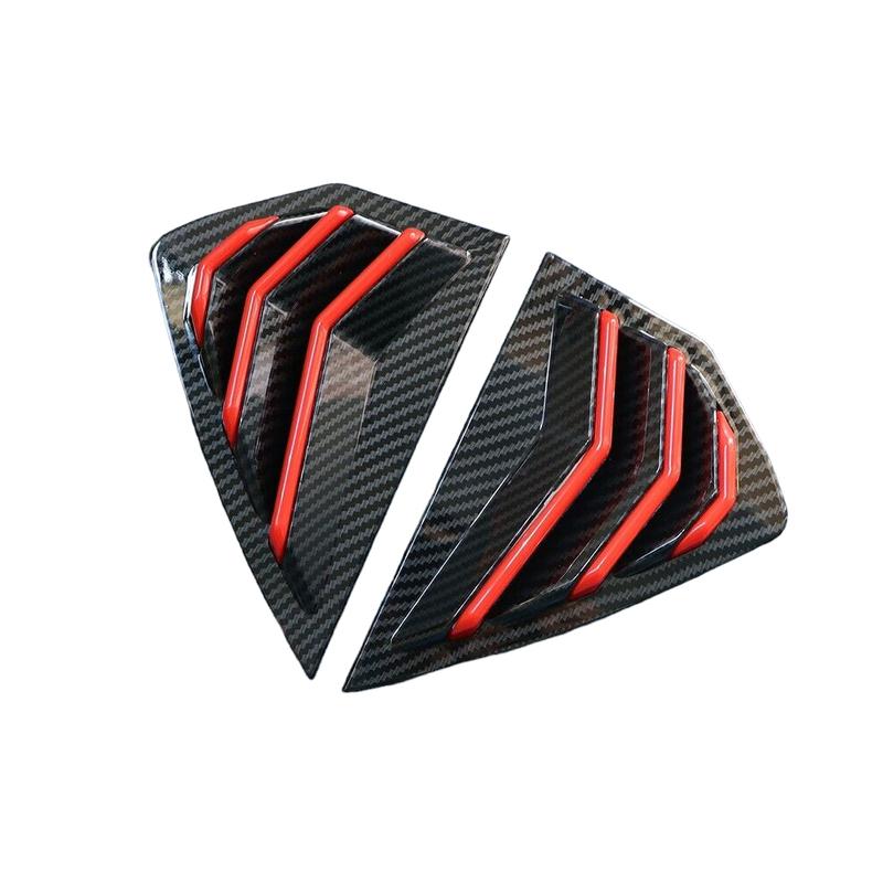 For Mazda 3 Axela Hatchback - Car Rear Louver Window Side Shutter Cover Trim Sticker Vent Scoop ABS Carbon Fiber Black
