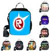 Geräumige isolierte Roblox-Lunchtasche für Kinder mit verstellbarem Schultergurt