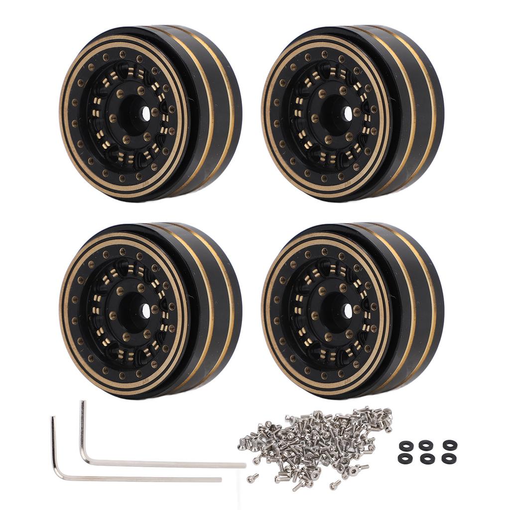 4pcs 1.2 Inches Beadlock Wheels Rim Increased Stability Brass RC Crawler Wheel Rim Upgrade Accessori