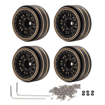 4pcs 1.2 Inches Beadlock Wheels Rim Increased Stability Brass RC Crawler Wheel Rim Upgrade