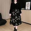 Spring Luxury Velvet Print Slimming Plus Size Women's Casual Fashion Top