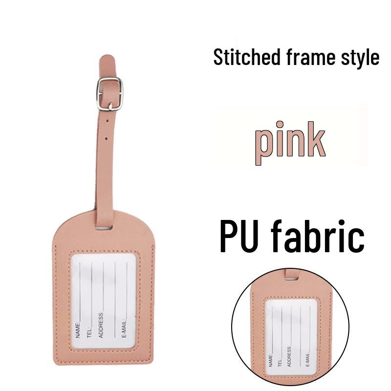 Available: Thickened PU Leather Luggage Tag - Horizontal/Vertical Flap with Pocket and Buckle, Includes Signature Paper.