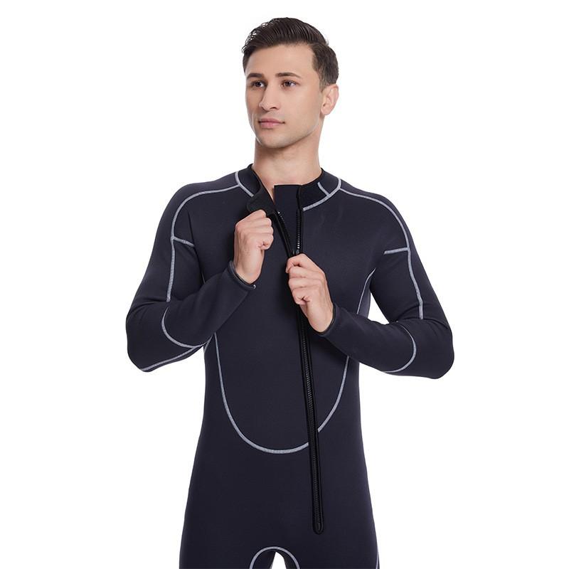 Mens Full-Body Wetsuit Long Sleeve Quick-Dry Stretch Fit Scuba Diving Snorkeling Swimming Water Sports