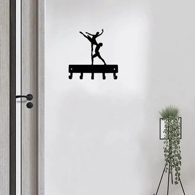 1 Stück Ballettpaar Schlüsselbrett - Nagelneu 6 Zoll breit/9 Zoll breit Metall WandhakenSchlafzimmer/Wohnzimmer/Hausdekoration Eisenkunst