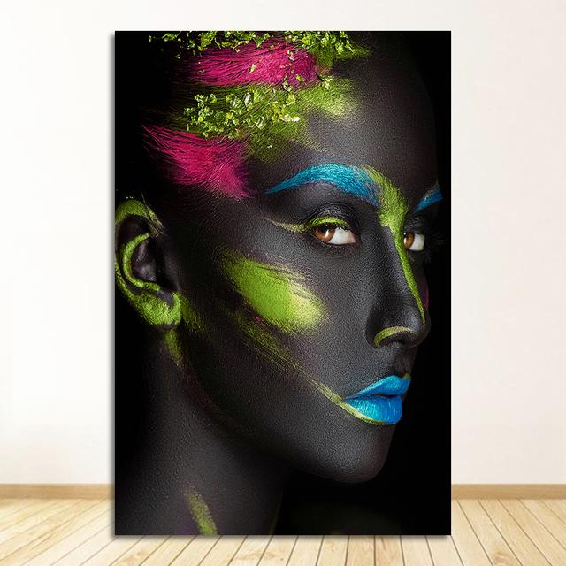 African Art Woman Canvas Painting Wall HD Picture Beauty Girl Scandinavian Posters and Prints for Living Room Home Decor Cuadros