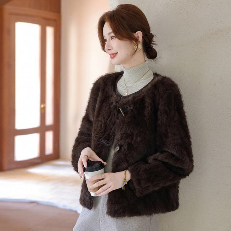 

Легкое зимнее пальто из искусственного меха норки, флис норки, женское пальто из норки, для мамы 5XL [recommended 150-80kg] коричневый