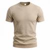 Men Simple Casual Old Money Textured Crew Neck Short Sleeve T Shirt