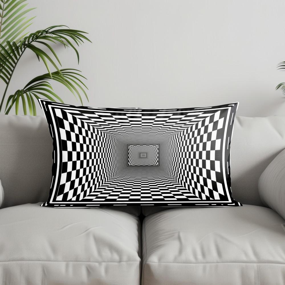 Home Decor Optical Illusion Pattern Pillowcase Suitable For Sofa Bedroom Car Pillow Cover Cushion Rectangular Back Cushion