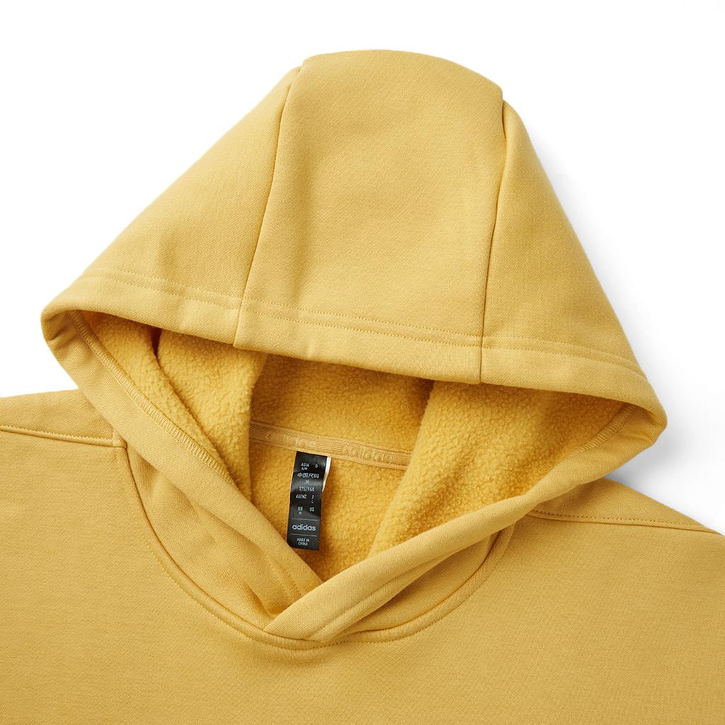 Adidas Lettered Hooded Drop Shoulder Long Sleeve Sweatshirt Unisex sweatshirt Yellow JX9433