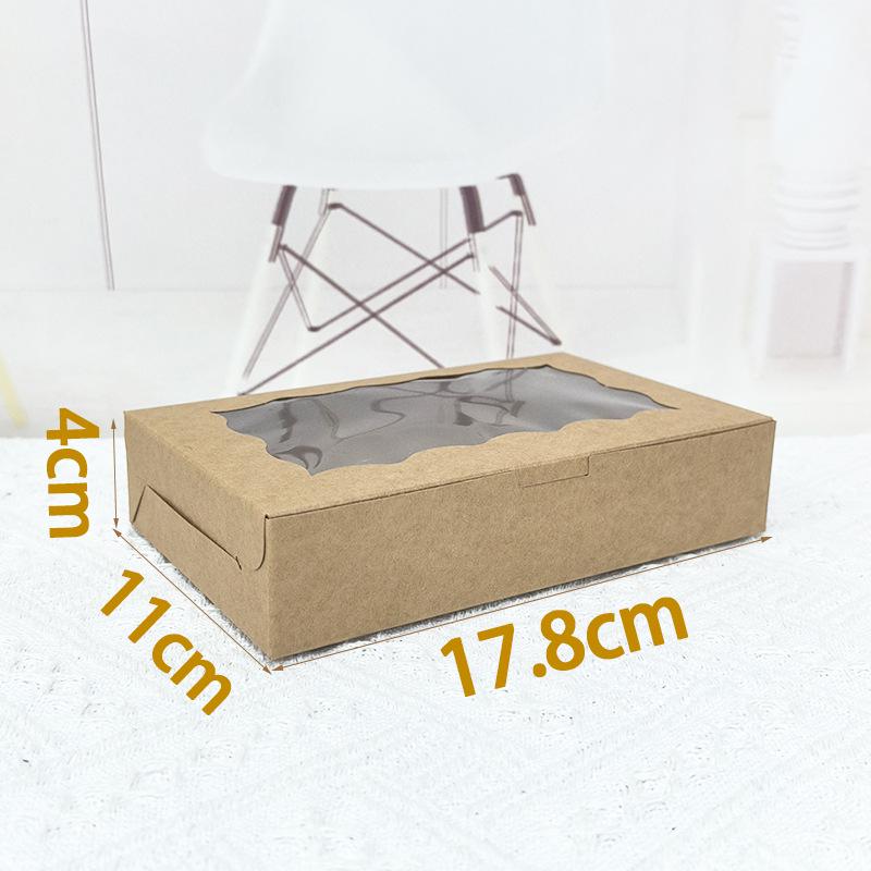 Scatola Pieghevole Trasparente Kraft con Finestra per Cupcake, Caramelle, Biscotti o Macaron