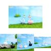 Cute Resin Cartoon Swan Figurines For Miniature Garden And Home Decor
