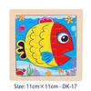 11cm/4.33in Kids Wooden Jigsaw Puzzle Games Cartoon Animal Vehicle Pattern Children Montessori Educational Toys