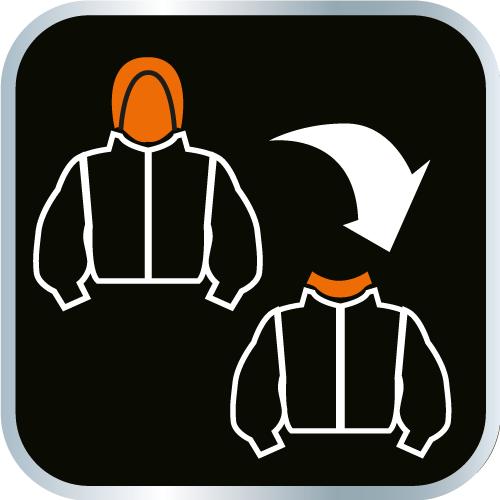 Softshell work jacket with detachable hood, size L