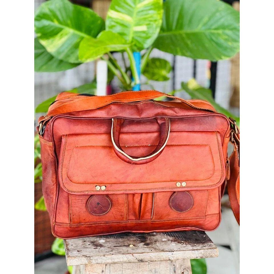 Bag Goat Proter Leather Laptop Genuine Men's Shoulder Briefcase