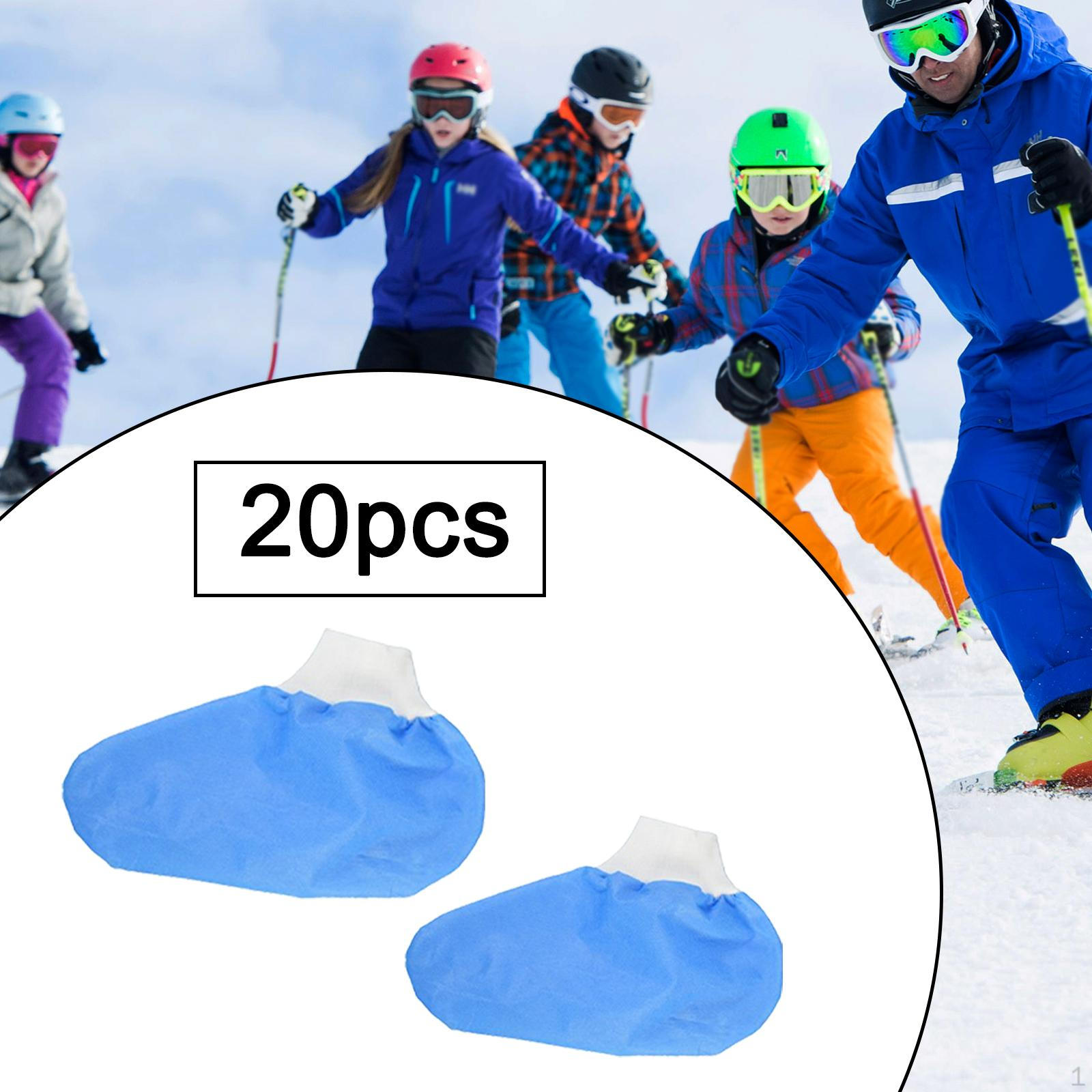 

Disposable Ski Foot Covers Gifts Snow Feet for Travel Skiing Boys Blue 20 Pairs