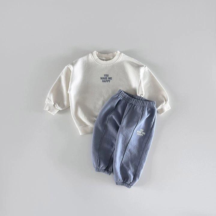 Trendy Color Block Cotton Sweatshirt & Jogger Set for Kids