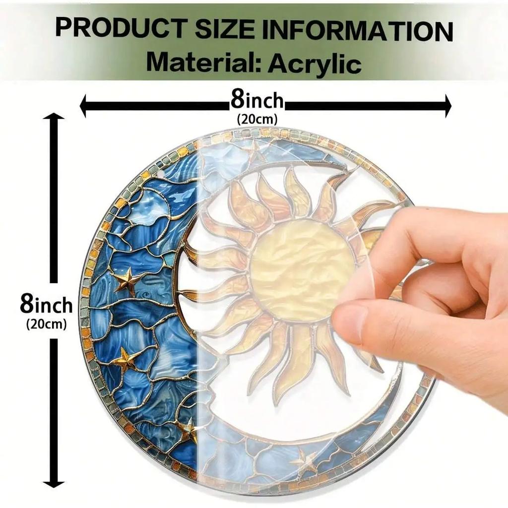 Sun and Moon Light Catcher, ideal for religious themes, living rooms, gardens, housewarming gifts, and holiday gifts,