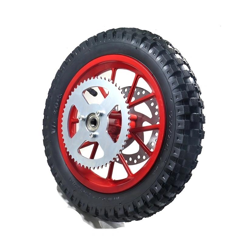 Pocket Bike Mini Moto Gasroller Vordere Hintere Felge Lager Bremsscheibe Rotor Ritzel Für Reifen 12,5 x 2,75 Schlauch 12 1/2*2,75