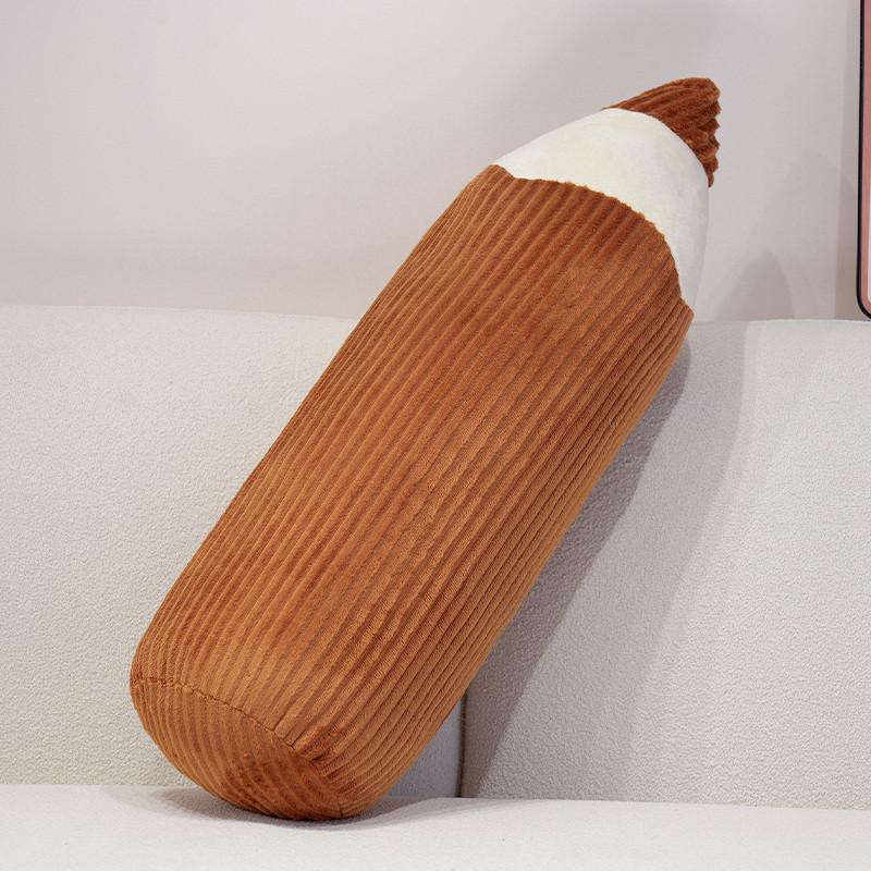70cm Gekleurd Potlood Pluche Kussen Simulatie Potlood Pluche Speelgoed Studentencadeau Kamerdecoratie Bed Potlood Gevuld Zacht Kussen brown