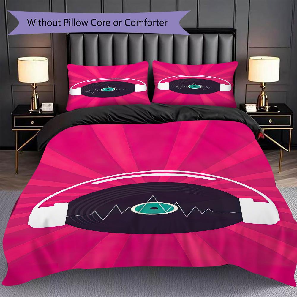 1PC Music, guitar Theme Bedding Quilt Set Quilt Cover Pillowcase Home Decoration Birthday Gift (1 * duvet cover + 2 * pillowcase, without core)