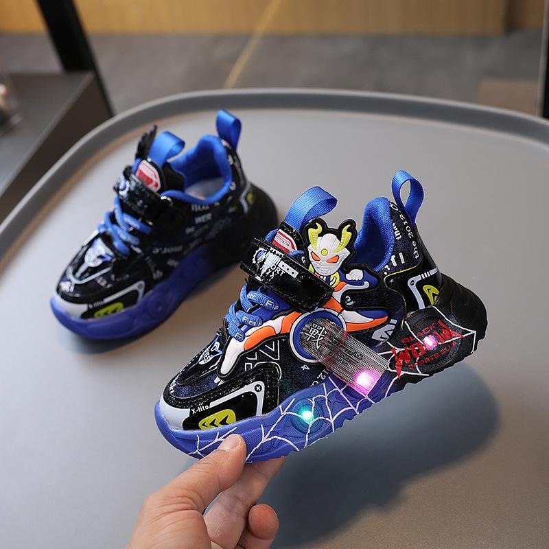 Boys Cartoon Light Shoes Fashion Light Shoes Spring and Autumn Children with Light Sneakers
