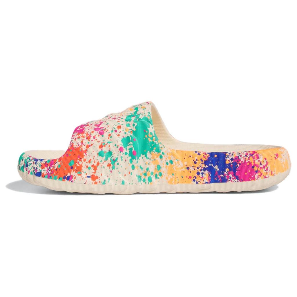 Adidas Adilette 22 Slide Sand Strata Paint Splatter Unisex Sneakers Cream Semi-Solar-Yellow IF1439